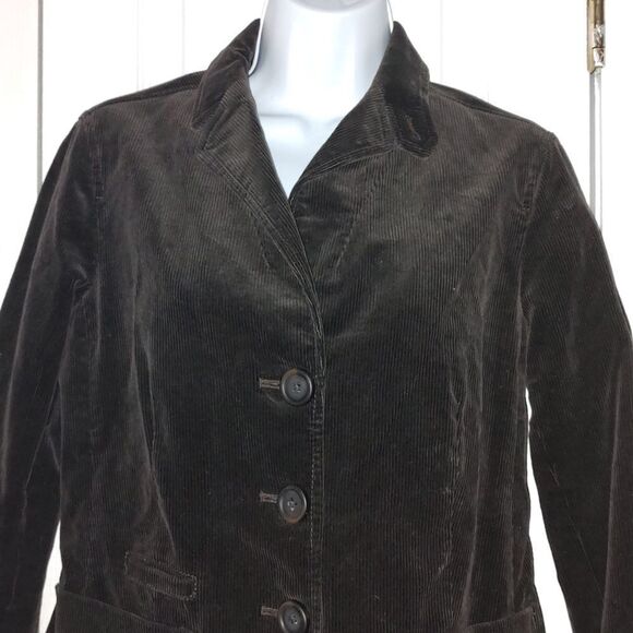 Gap vintage black corduroy button down blazer Sz 6 - Picture 3 of 5